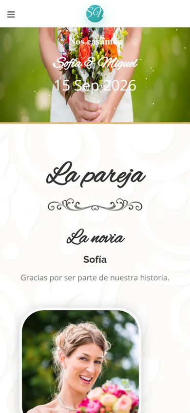Invitación digital de boda con el diseño Couple Heart
