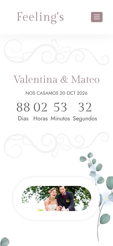 Invitación digital de boda con el diseño Feelings