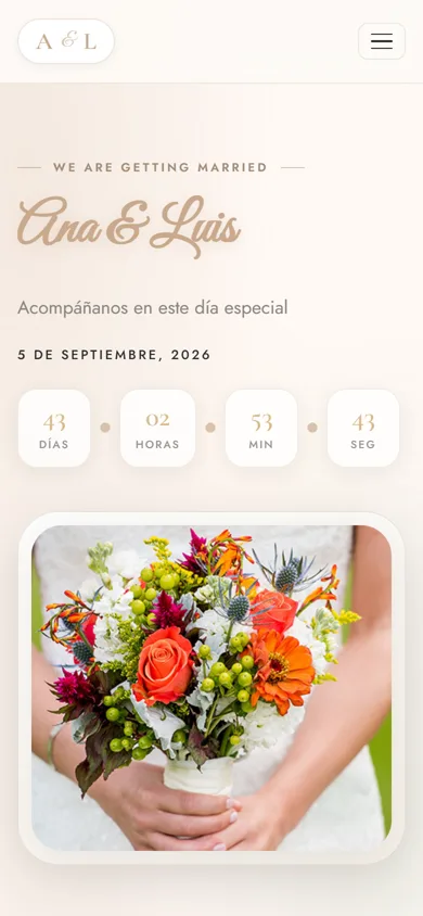 Invitación digital de boda con el diseño Sukun