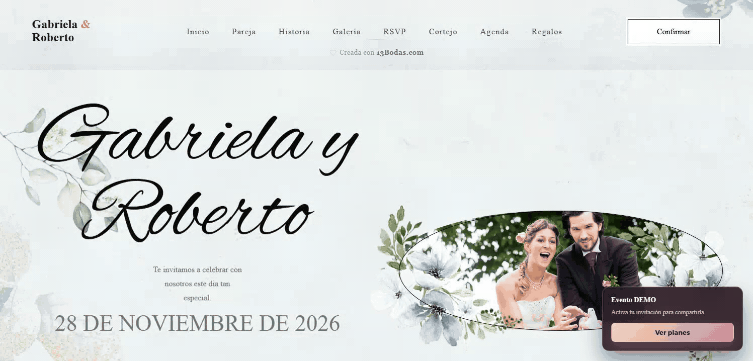 Vista previa del dise&ntilde;o Weddingo